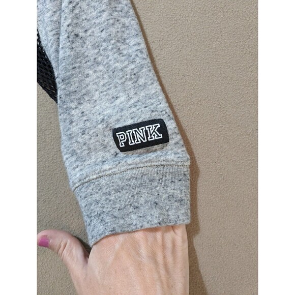 PINK Victoria Secret Pullover Crew Neck With Mesh Sleeves And Sides Size Medium - Picture 5 of 12